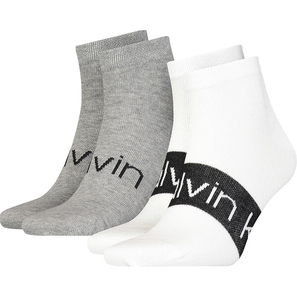 CALVIN KLEIN - 2PACK Intense power biele členkové ponožky 31259261