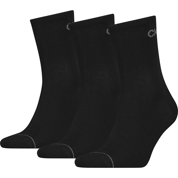 CALVIN KLEIN - 3PACK CK Nick čierne quarter ponožky s logom 27768973