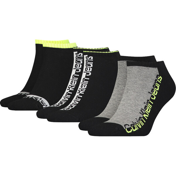 CALVIN KLEIN - 3PACK CK jeans athleisure black combo členkové ponožky 27768975