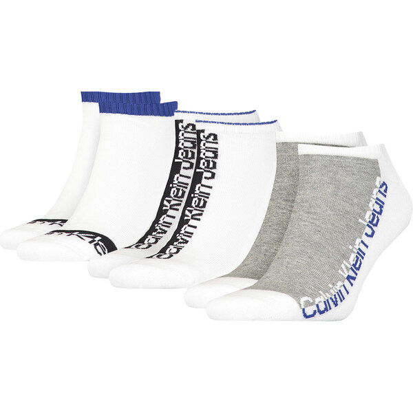 CALVIN KLEIN - 3PACK CK jeans athleisure white combo členkové ponožky 27768976