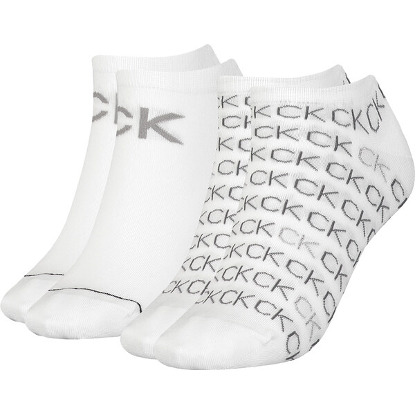 CALVIN KLEIN - 2PACK repeat logo Callie white členkové ponožky 27769024