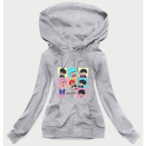 Ambitionfly Šedá dámska športová mikina s potlačou (N7283) 27776485