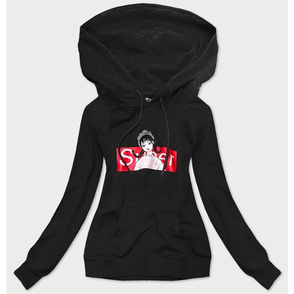 Ambitionfly Čierna dámska športová mikina s kapucňou (N4596) 27776489