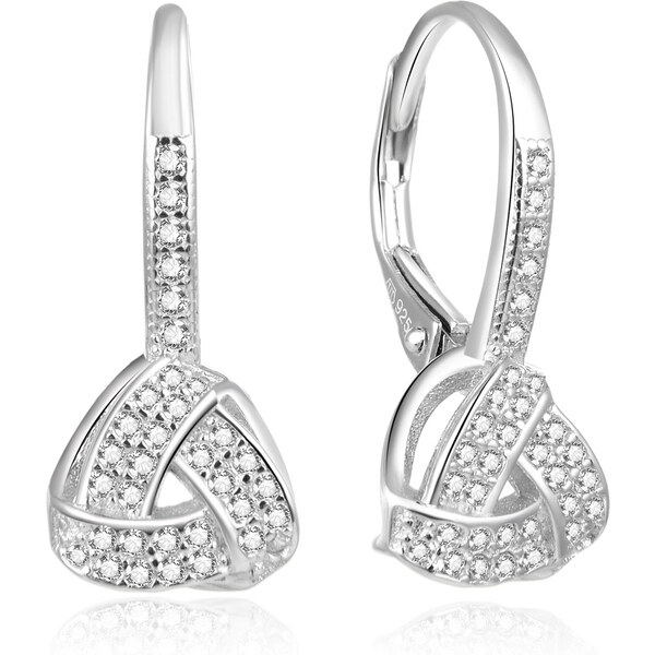 Beneto Moderné strieborné náušnice s čírymi zirkónmi AGUC1764 66587866