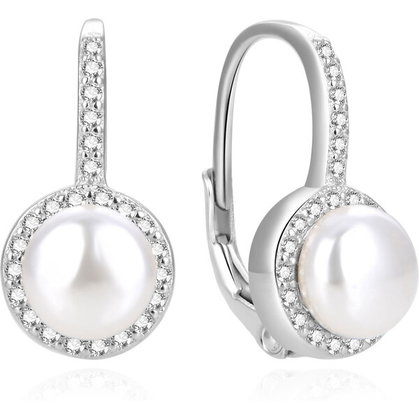 Beneto Očarujúce strieborné náušnice s pravými riečnymi perlami 66583855