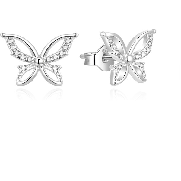 Beneto Pôvabné strieborné náušnice Motýliky AGUP757L 66578617