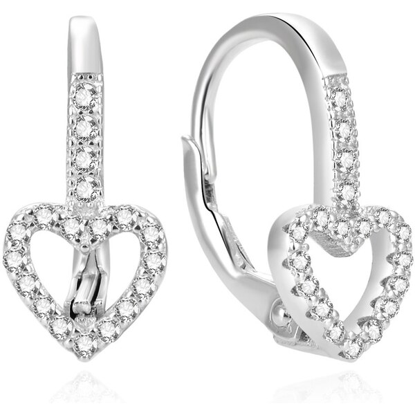 Beneto Romantické strieborné náušnice so zirkónmi AGUC2179DL 66581725