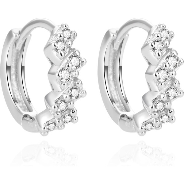 Beneto Trblietavé kruhové náušnice zo striebra sa zirkónmi AGUC2122L 66592325