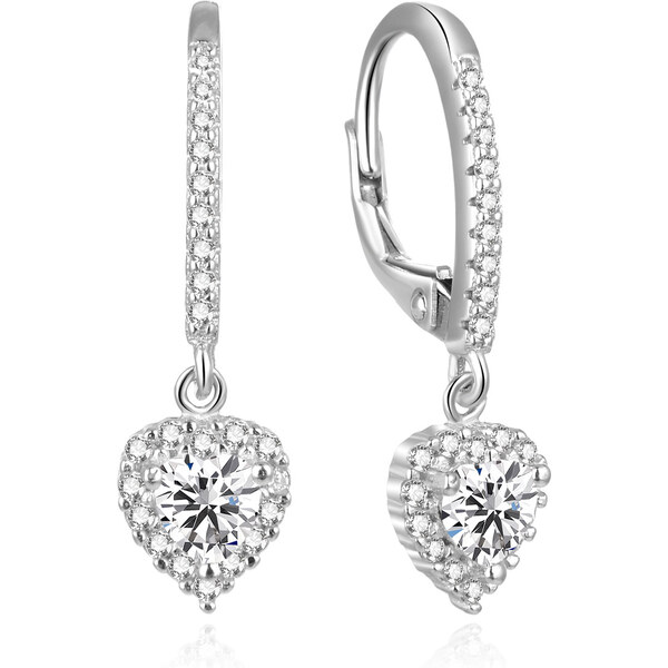 Beneto Romantické srdiečkové strieborné náušnice AGUC2584L 66592084