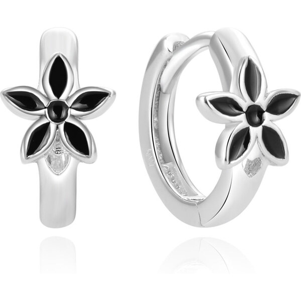 Beneto Hravé kruhové náušnice kytičky AGUC856L 66578187