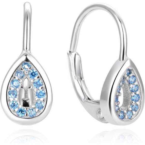 Beneto Módne strieborné náušnice s modrými zirkónmi AGUC1294DL 67279957