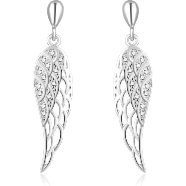 Beneto Krásne strieborné náušnice Anjelské krídla AGUP2360L 66595378