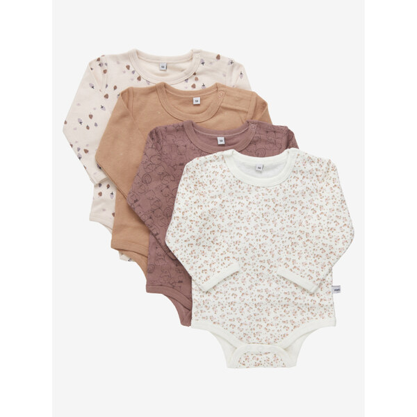 Pippi Body s dlhým rukávom Burlwood 4bal. 54472595