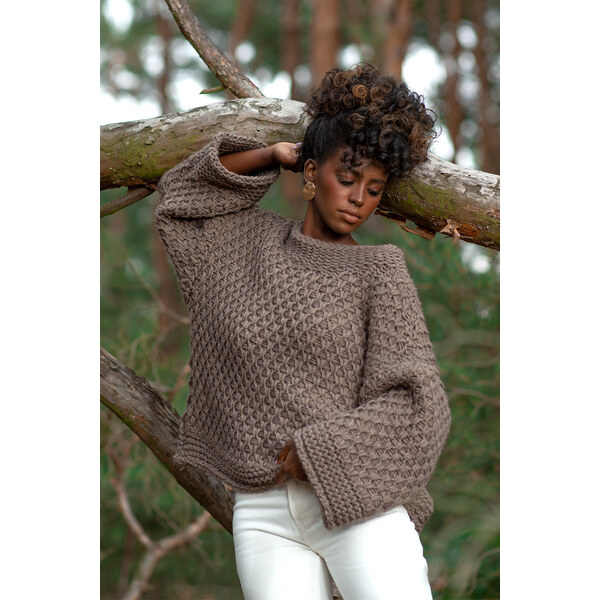 Glara Dámsky pletený sveter s vlnou 27874068