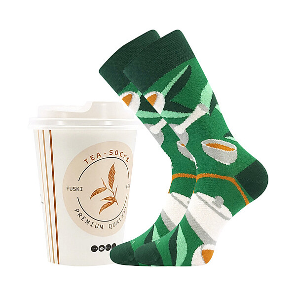 TEA SOCKS farebné veselé ponožky Lonka - Zelený čaj 02 Pánská 1 pár 28516958
