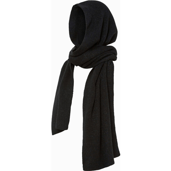 bonprix Kapucňový šál s lesklým efektom, farba čierna 44791285