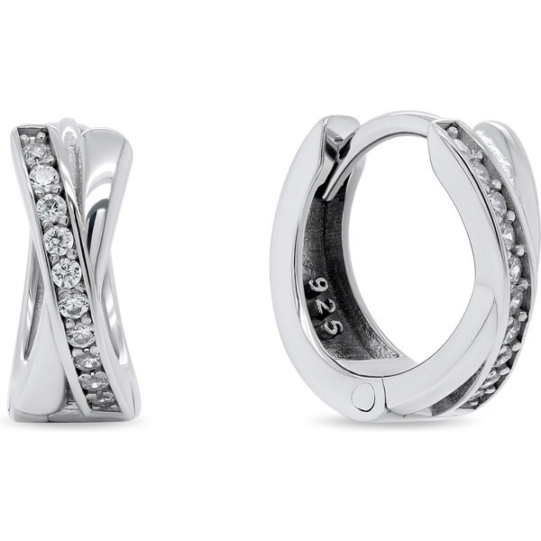 Brilio Silver Pôvabné kruhové strieborné náušnice EA207W 66590663