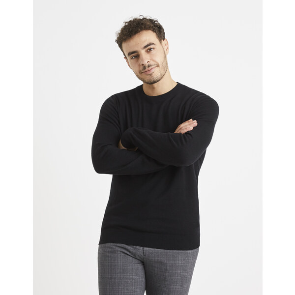 Čierny pánsky basic sveter Celio 50504230