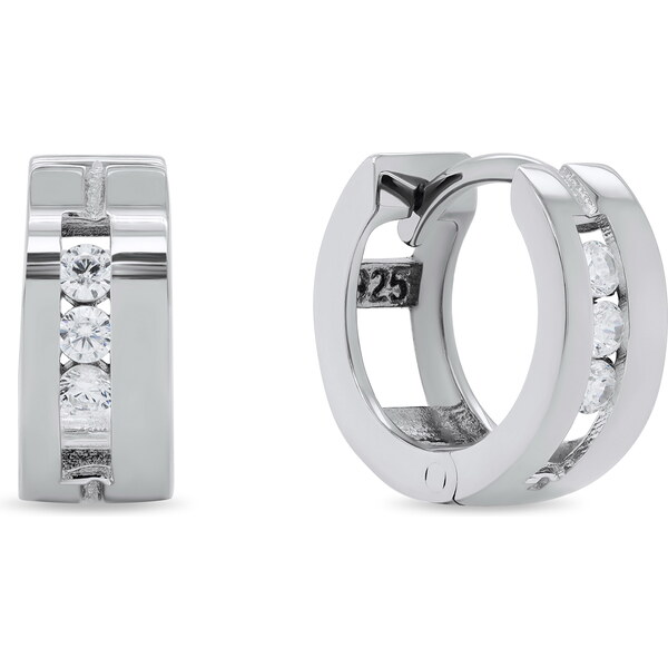 Brilio Silver Nadčasové kruhové strieborné náušnice EA214W 66590144