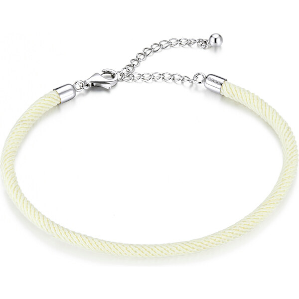 Emporial látkový nastaviteľný náramok na prívesky Krémovo biely SCB166 55603930