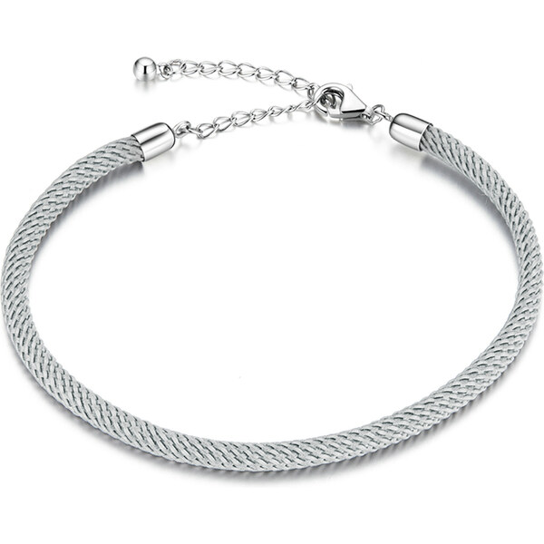 Emporial látkový nastaviteľný náramok na prívesky Šedý SCB166-GY 55603929