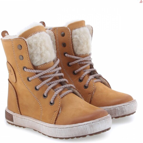 Emel Detské zimné zateplené kožené topánky EV2651M-2 Žltá 46771278