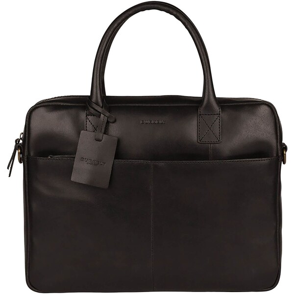 Kožená taška na notebook Burkely Jacko - čierna 28028482