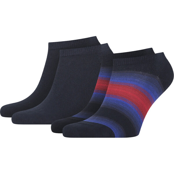 TOMMY HILFIGER - 2PACK TH little stripes navy&red pánske členkové 28029444