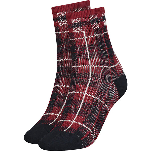 TOMMY HILFIGER - disruptive check navy&red ponožky 28029471
