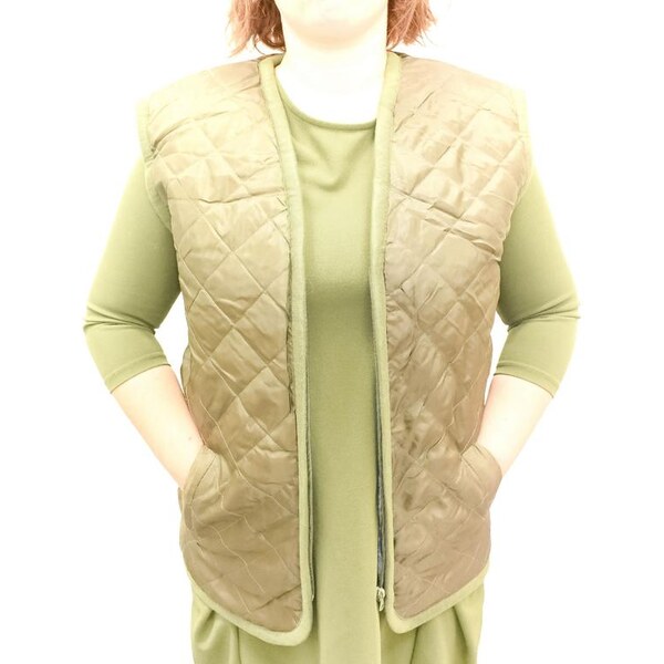 ELU Zelená vesta z ovčieho rúna KOCKY 28036441