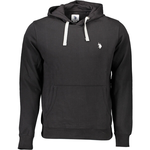 US Polo Assn Čierna pánska mikina s kapucňou 64707624