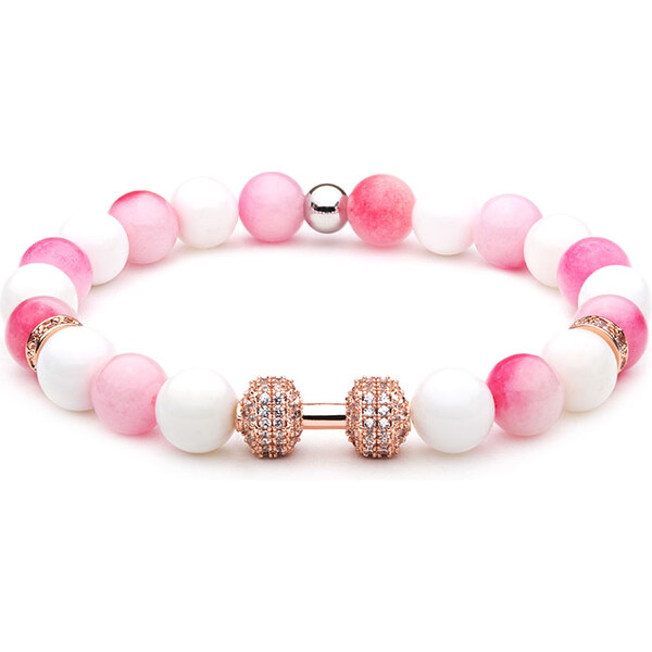 BudNej Minerálny náramok FITNESS LADY z chalcedónu a tridacny MN1113 35942041