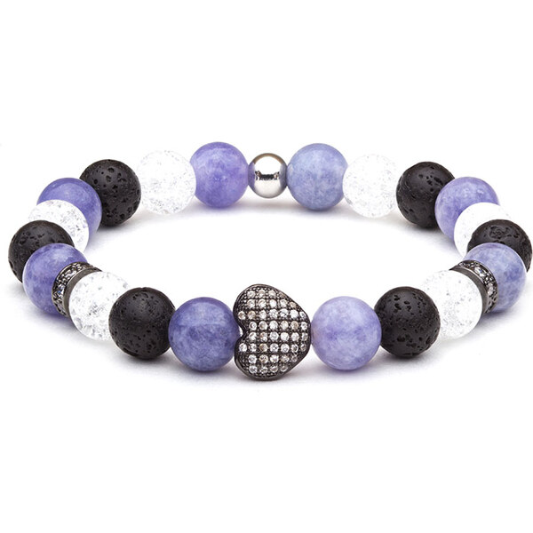 BudNej Minerálny náramok MAGICKÉ SRDCE z tanzanitu, praskaného 35942047