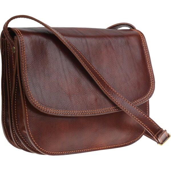 Hnedá kožená talianska crossbody kabelka Simonetta Marrone NovaKabelka 28074646