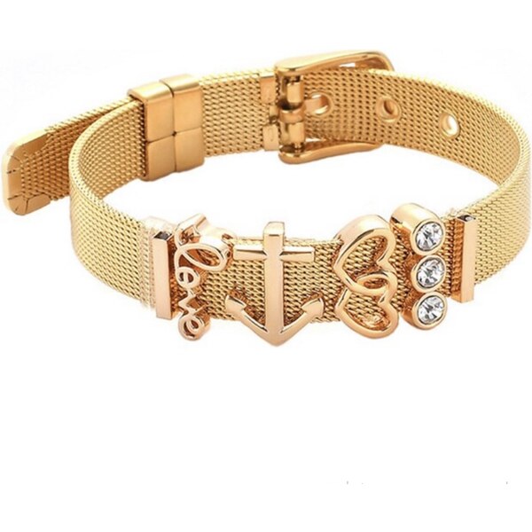 Glory Charms remienkový náramok Srdcia zlatý 652 28075568