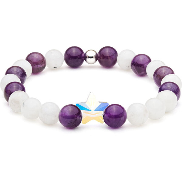 BudNej Minerálny náramok HVIEZDA Swarovski z mesačného kameňa a 35942052