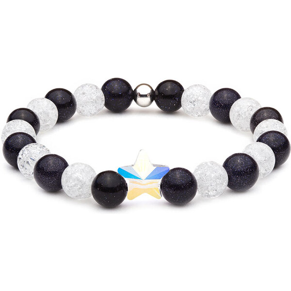 BudNej Minerálny náramok HVIEZDA Swarovski z praskaného krištáľu a 35942053