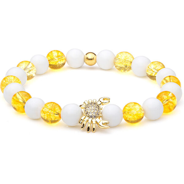 BudNej Minerálny náramok RAK z citrínu a tridacny MN1126 35942054