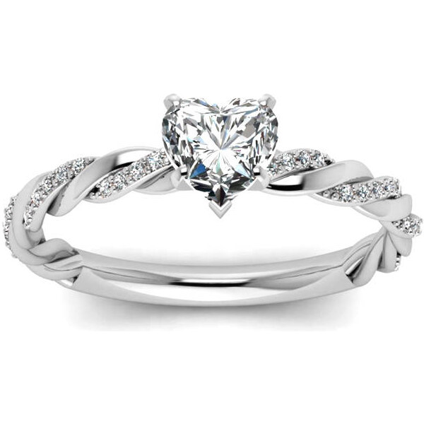 Emporial strieborný prsteň Prepletené srdce 41510338