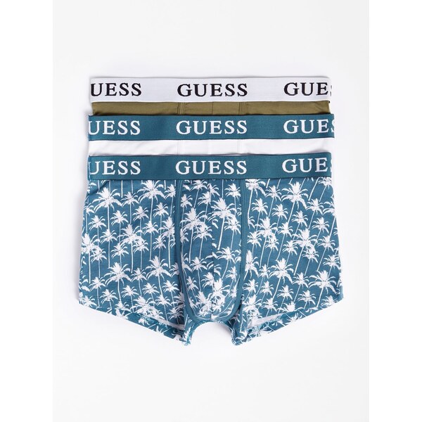 Pánske 3 balenia šortiek U1BG05K6YW1 - p70j - Modrá, biela, palmy - 64813932
