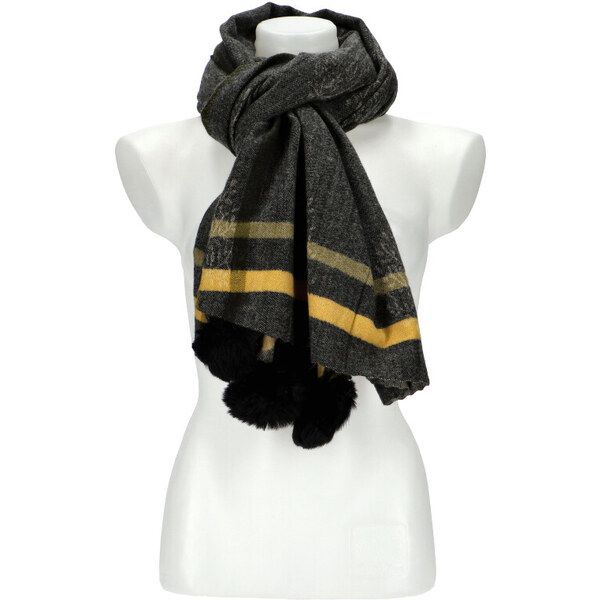 Cashmere Dámska čierna teplá dlhá zimná šála 192x69 cm 28151728