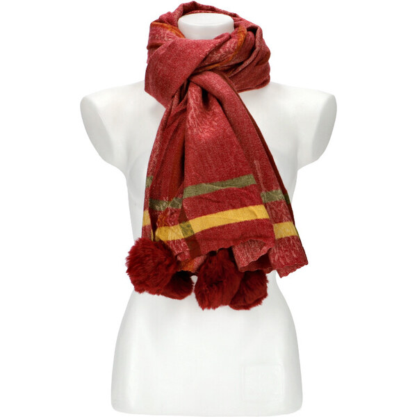 Cashmere Červený teplý dlhý zimný šál 192x69 cm 28151729
