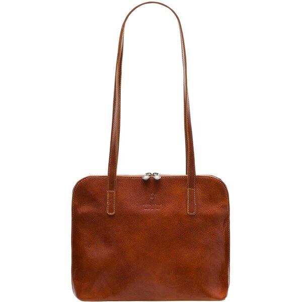 Glamorous by GLAM Santa Croce Dámska kožená kabelka s dlhými pútkami - 28162455