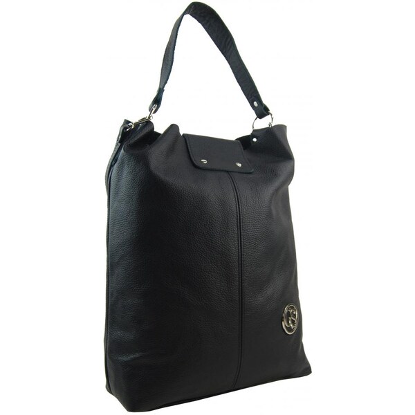 Obrovská čierna kožená dámska kabelka / vrece GROSSO 28181825