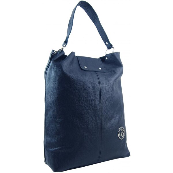 Obrovská tmavo modrá kožená dámska kabelka / vrece GROSSO 28181826