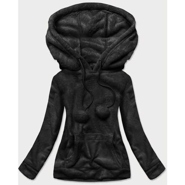 J.STYLE Čierna dámska plyšová mikina (HH033) 28195511