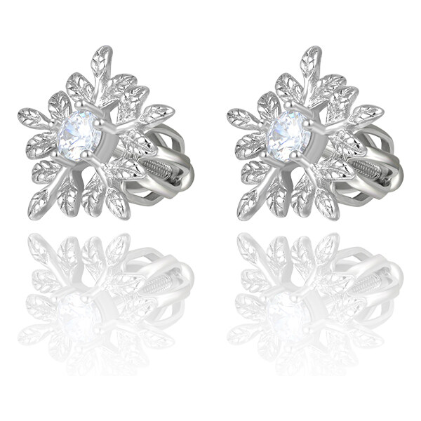 Olivie Strieborné náušnice na skrutku SNEHOVÁ VLOČKA 5395 28209125