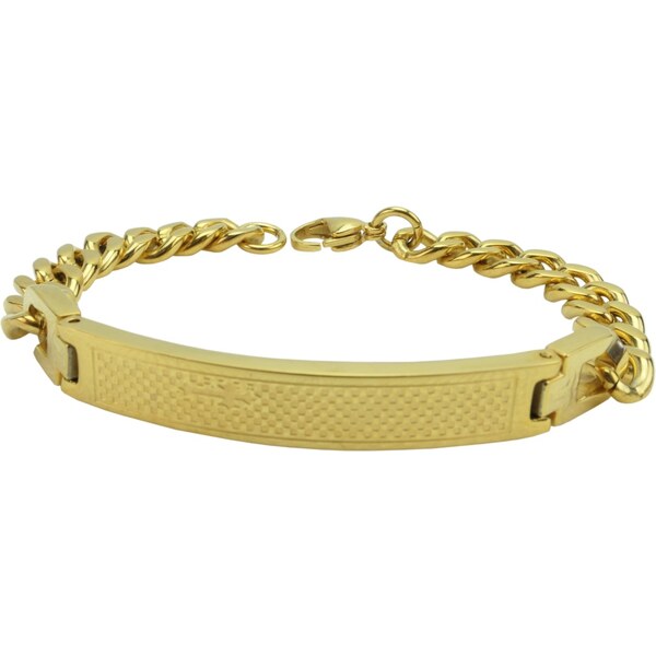 CITY STORM Pánsky náramok z ocele v zlatom prevedení s platničkou 66889096