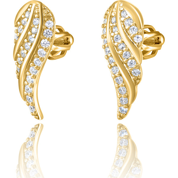 Olivie Strieborné náušnice na skrutku ANJELSKÉ KRÍDLA GOLD 5398 28209128