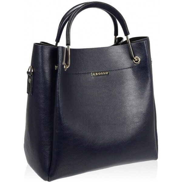 Modrá elegantná dámska kabelka so striebornými doplnkami GROSSO 63581782